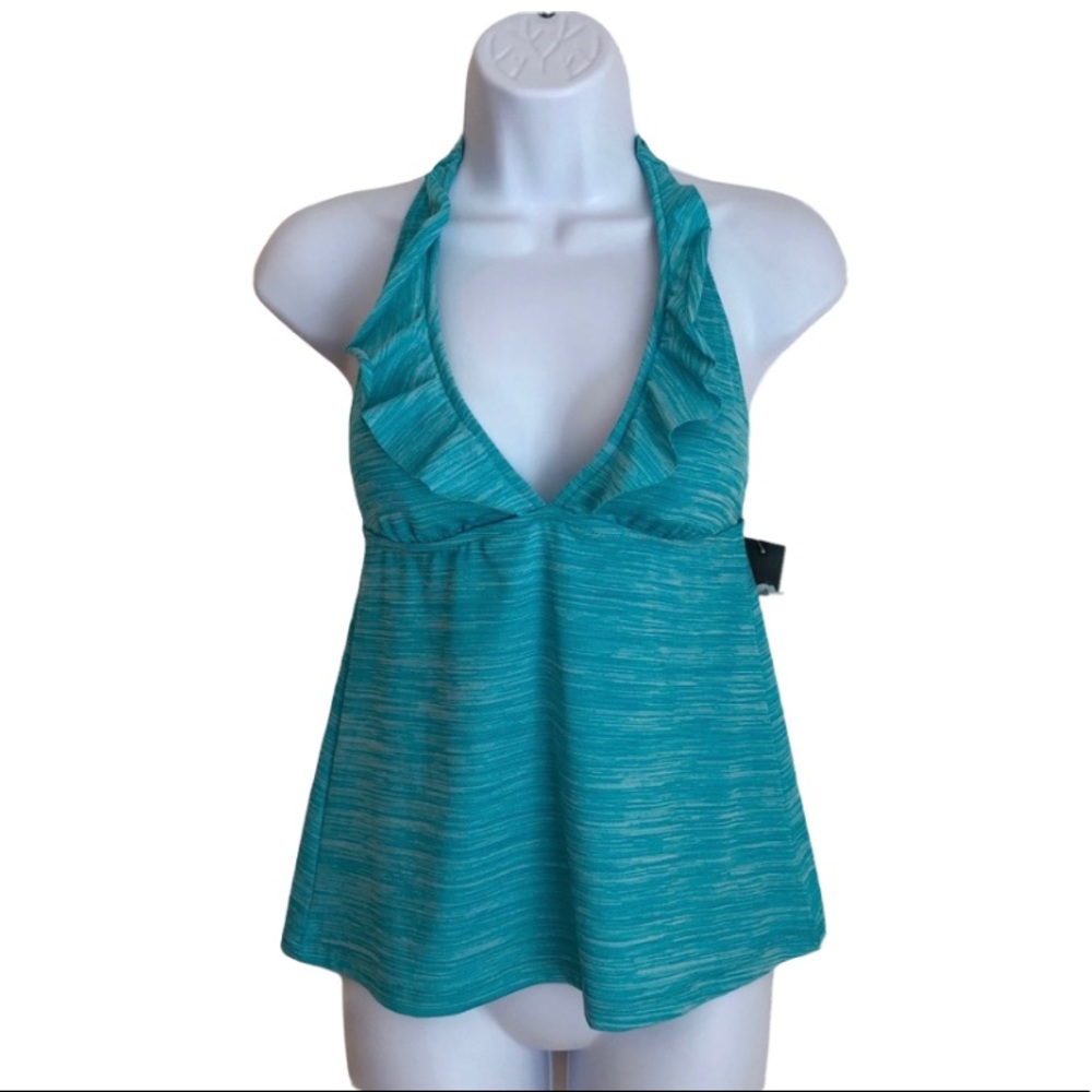 Mossimo Supply Co. Women's Size Small Light Blue Halter Tankini Swim Top